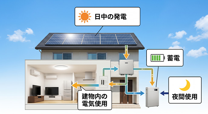 蓄電池の役割を示すイメージ図